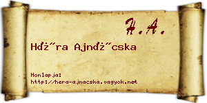 Héra Ajnácska névjegykártya